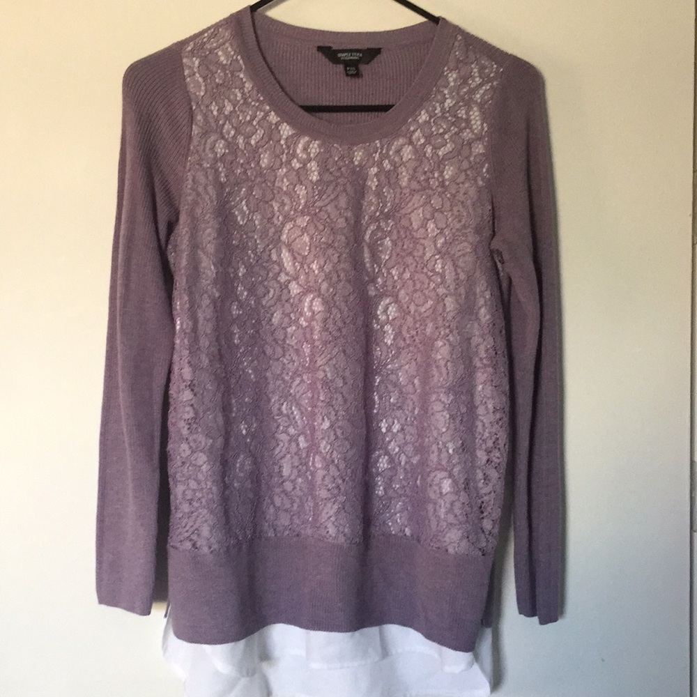 Simply Vera wang lace sweater top overlay